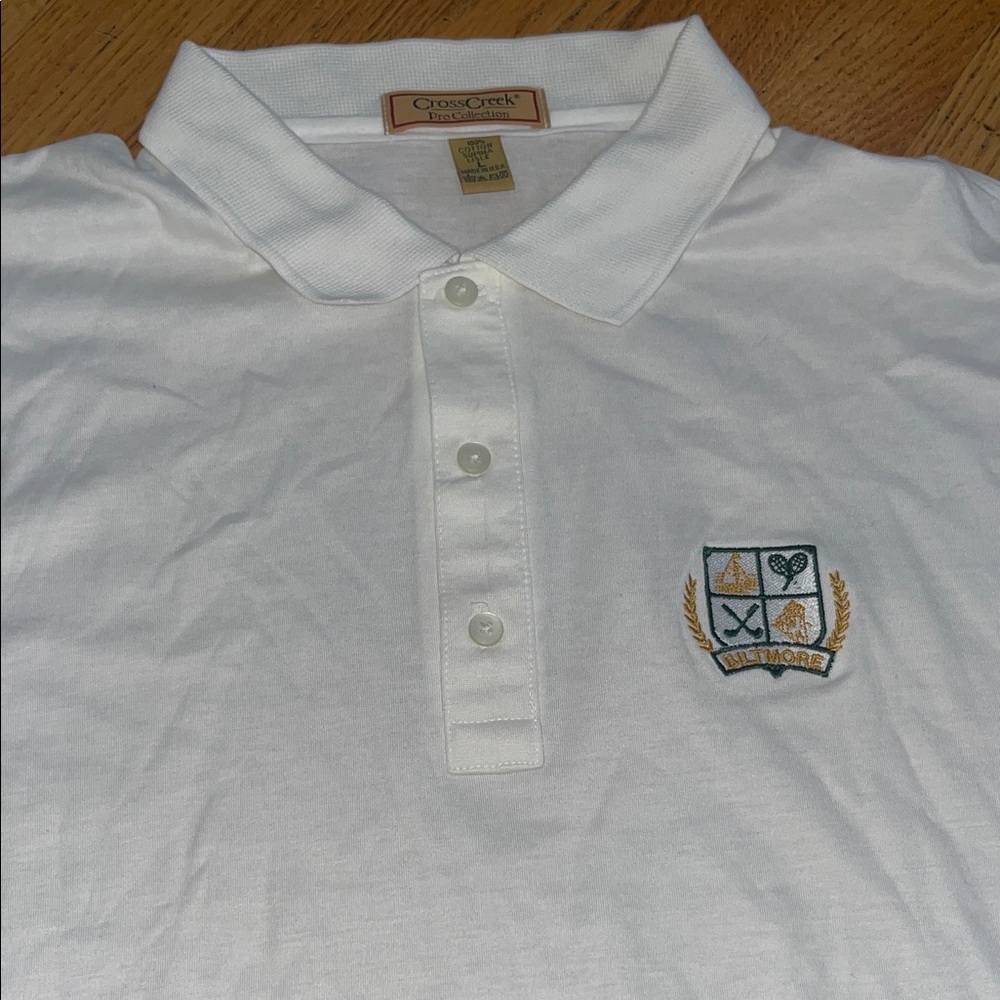 Biltmore Country Club White Embroidered Polo Shirt Men made in USA